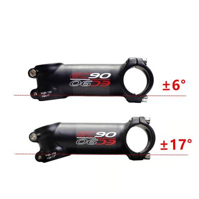 China Aluminum EC90+ Carbon Fiber Riser Rod Stem Carbon Fiber Bicycle Handle 28.6-31.8MM Ultralight 6degree 17 Degree Ec90-0c for sale