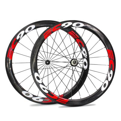 China Road Bikes EC90 700c 38mm Anvil Wheels V Shape Edges 38mm 50mm 60mm 88mm Width Road BikeWheelset for sale