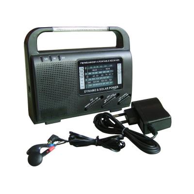 China Portable Hand Crank Solar Powered Radio with LED Flashlight and Table Lamp for sale