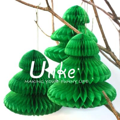 China Red Christmas tree centerpiecehomemade European Christmas tree ornament hanging honeycomb handmade Christmas bell for sale