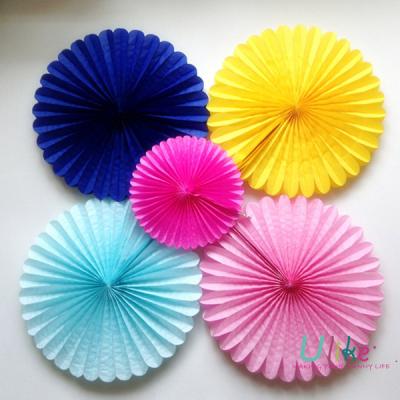 China 2014 Europe Tissue Paper Honeycomb Fan Decoration Tissue Paper Fan Hot Selling New Product Ideas for sale