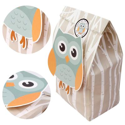 China Europe Woodland Gift Bags 3D Animals Candy Treat Gift Bags With Thank You Stickers For Kids for sale