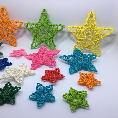 China Rattan Party Decoration 2.36Inch Rattan Stars Christmas Fve-Pointed Star for sale