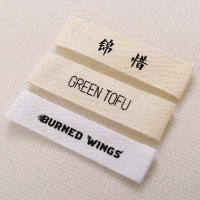 China Wholesale Customized Washable Woven Clothing Labels Neck Label Printed Label For Garment Accessories for sale