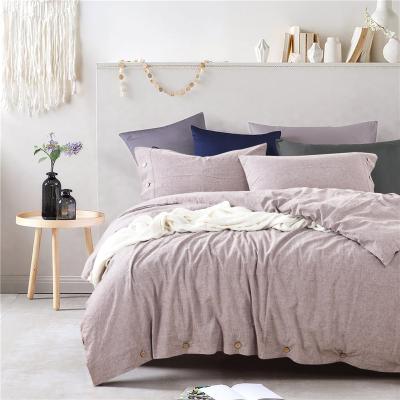 China Nondisposable Linen Duvet Cover Set Soft Customized Solid Color Premium Size Bedding Set for sale