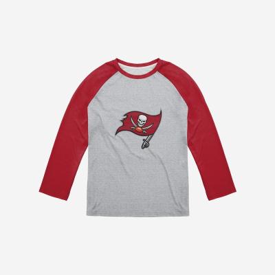 China Tampa Bay Buccaneers Gray Big Logo Raglan Men's Full Sleeve T Shirt QUICK DRY Long Sleeve T Shirt for sale