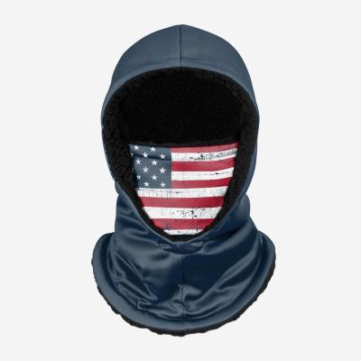 China COMMON Custom Logo America Flag Windshield Hats Cover Ski Door Out Skiing Warm Hat for sale