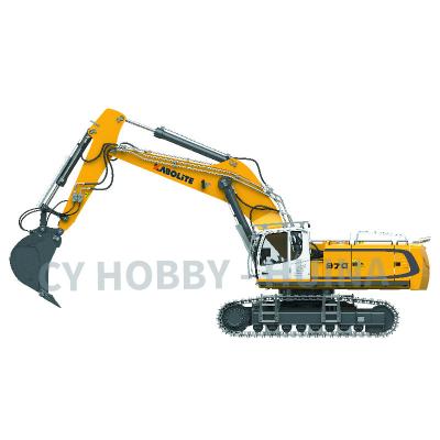 China RC Model HUINA K970 970 KABOLITE K970 1/14 Full Channel Hydraulic Metal RC 36 Die Cast Excavator Model Total Weight 51kg for sale