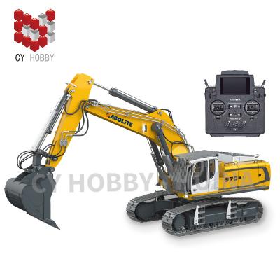 China RC Model HUINA K970 970 KABOLITE K970 1/14 Full Channel Hydraulic Metal RC 36 Die Cast Excavator Model Total Weight 51kg for sale