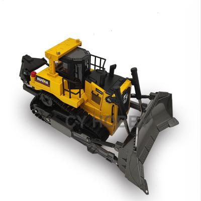 China RC model HUINA 569 1569 RC bulldozer 2.4G 1:16 9 ch metal rc wheel loader with light for sale