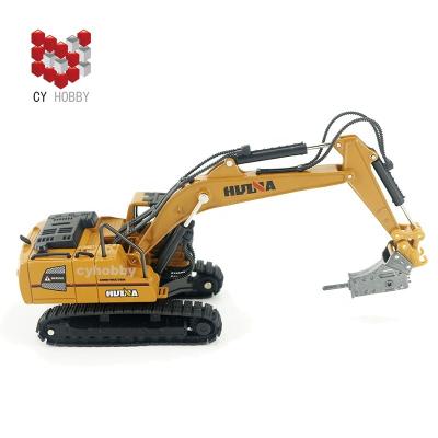 China Toy HUINA 1:60 alloy drill excavator model construction truck static diecast 1811 series for sale