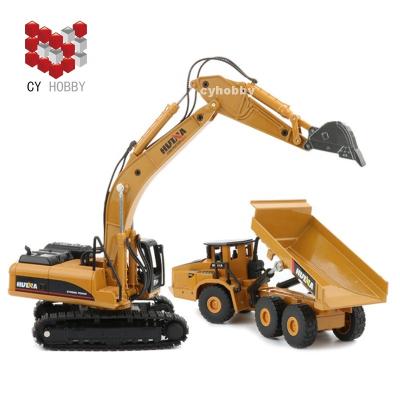 China Diecast Static Set Models of Toy Huina 1:50 Alloy 1611 Excavator and Dump Truck for sale