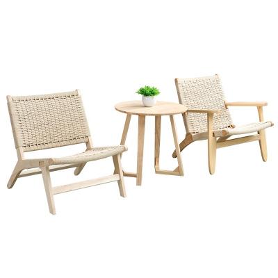 China Nordic Convertible Rattan Cozy Wooden Kitchen Living Room Garden Coffee Table And Round Chairs Set for sale