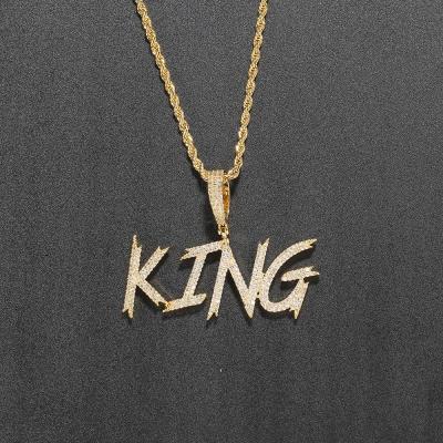 China Fashion New Arrival Lead Free Nickel Free Gold Plated Micro Pave Rhinestone Crystal Diamond Customized Name Pendant Necklace CZ Diy Name Necklace for sale