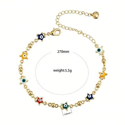 China Wholesale Elfic romantic 18k gold plated anklets 18k gold plated evil jewelry evil eye ojito bracelet bracelet luxury eye gold footchain for sale