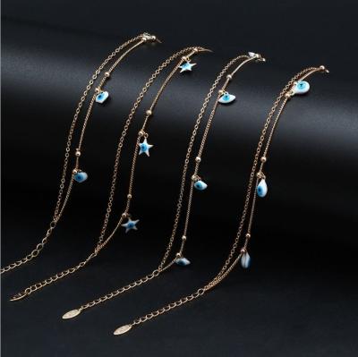 China FASHIONABLE Gold Ankle Chain Jewelry Evil Eyes Chains Anklet For Women for sale