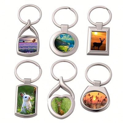 China Fashionable High Quality Custom Blank Sublimation Printable Mute Key Chain Metal Printed Trendy Key Chain for sale