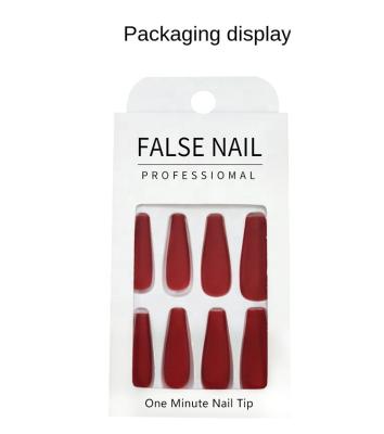 China Design Frosted Matte Light Wine Red False Nails Design Press On Nail Artificial Nails for sale