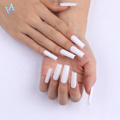 China Design VA Supplier SM30-616 Series Bag Small With Extra Rectangle White Handmade Press On Nails Set Artificial Nails for sale