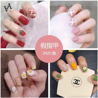 China Wholesale Luxury Artificial Nail Press Ons Fake Nail Design Short R001-R050 Nail for sale