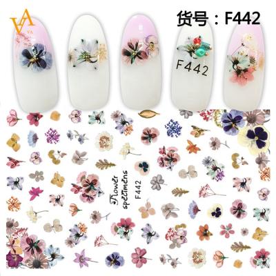 China Easy To Apply And Remove Beauty Fashion Chrysanthemum Sunflower For Nail Stickers Flower Design Nail Decals Salon Products for sale