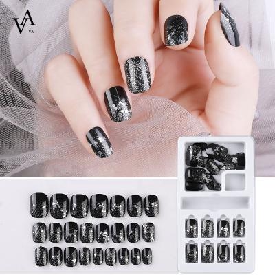 China Wholesale 24 PCS/BoX Design Nail Port Press On Nails Full Cover Fake Nails Artificial Nails for sale