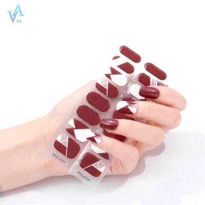 China Factory Supply BSG-0139 3D Gel Nail Sticker Durable Nail Art Sticker Easy To Apply And Remove for sale