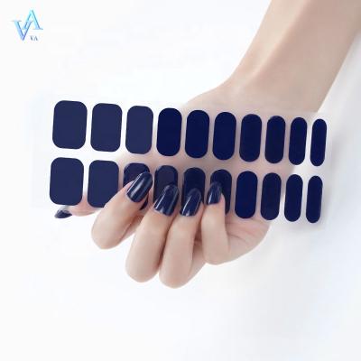 China Easy To Apply And Remove VA Supplier BSS-0039 Series 3D Semi Cured Gel Nail Strips UV Gel Strips Gel Nail Wraps for sale