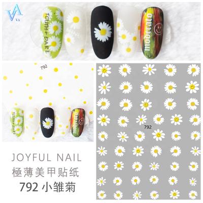 China Easy to Apply and Remove VA 792-797 Series Daisy Flower Spring Small and Summer Nails Accessories Abstract Nail Art Stickers Nail Decal Custom for sale