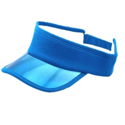 China breathable & Summer Waterproof Clear Adjustable Clear Beach Tennis Sports Plastic Sun Visor Hat for sale