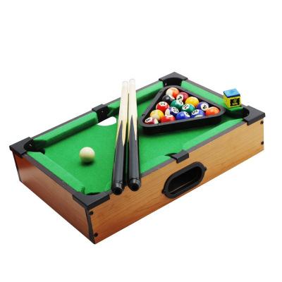 China Portable Cotton Mini Tabletop Pool Set Billiard Game Includes Playing Balls Sticks Mark Brush and Chalk Triangle for sale