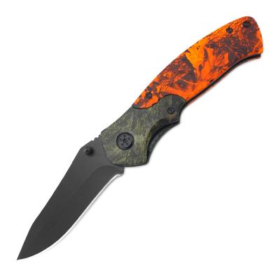 China 4.5 Pocket Knife Camping Knife Non-variable Folding Knife With Black Blade And Camouflage Pattern for sale