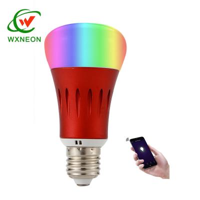 China New Residential Supply 7w E27 Smart Wireless WiFi Dimmable RGB LED Light Bulb With Remote for sale