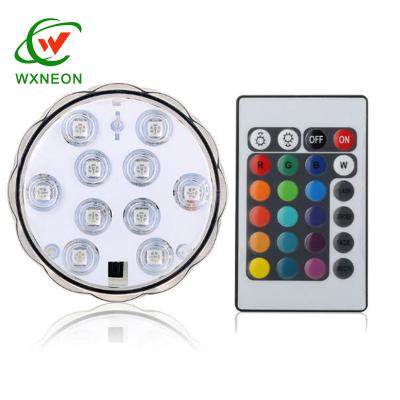 China Party Holiday Wedding Decoration Submersible Led Pool Lights Underwater Pond Lights With Remote Waterproof Magnetic Bathtub Light for sale