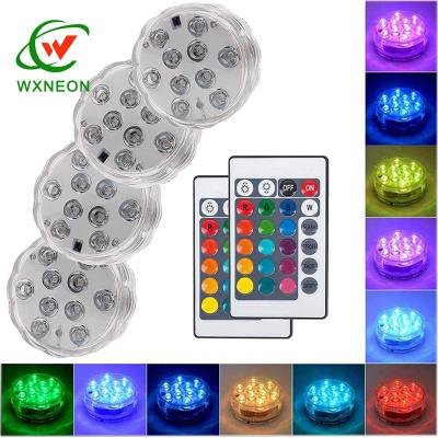 China Sports Stadiums 16 Colors Changing Lights Submersible Led Battery Operated Spot Lights With Remote for sale