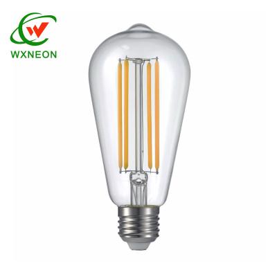 China Brass ST64 Led Filament Bulb, Dimmable AC230V Led Light, Glass Filament Led Lamp 4W 7W 8W 11W Vintage Edison Light Bul for sale