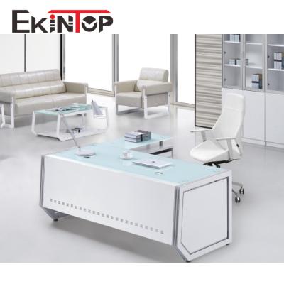 China Ekintop Modern Office Glass Desk Durable For Officeworks OEM for sale