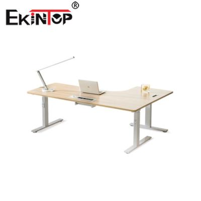 China L Shape Ergonomic Standing Work Station Electric Adjustable ODM for sale