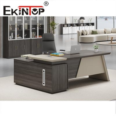 China Mesa de estilo moderno em forma de L branca estilo moderno CEO gerente mesa executiva à venda