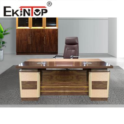 China Houten MDF E1 spaanplaat Executive bureauset Modern kantoormeubilair L-vorm Te koop