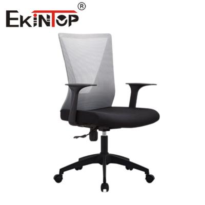 Cina Sedia ergonomica nera Ekintop Mesh Seat, sedia da ufficio girevole con schienale medio in rete in vendita