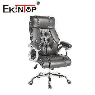 China Silla de oficina ejecutiva ergonómica de cuero giratoria Asiento de elevación de gas para muebles de oficina en venta