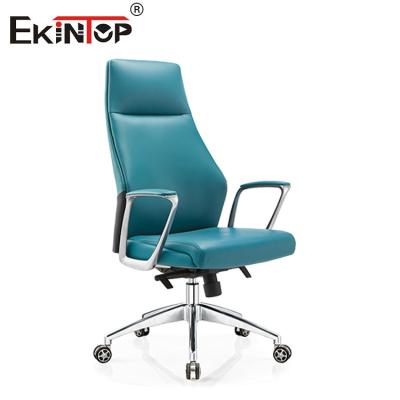 China Modern High Back PVC Leather Office Chair Revolving 350mm Aluminium Base for sale