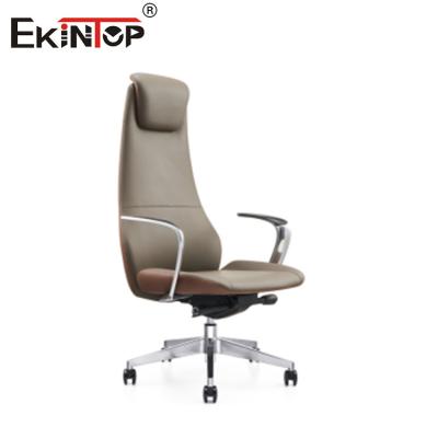 Κίνα Adjustable Height Brown Office Lounge Chair Leather Material Simple Style προς πώληση