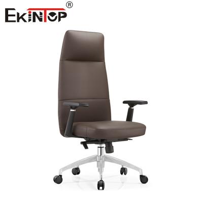 China Classic Swivel Revolving Leather Office Chair Adjustable Lumbar Support for sale