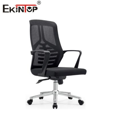 China Mid Back Executive Black Mesh Office Chair With Swivel Wheels For Work for sale