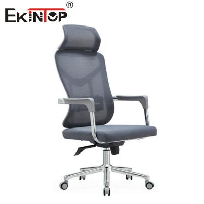 China Gray High-back Office Chair With Mesh Fabric Material And Modern Style for sale