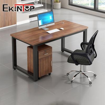 China Wood Iron Office Desk Furniture Set Office Reception Furniture for sale