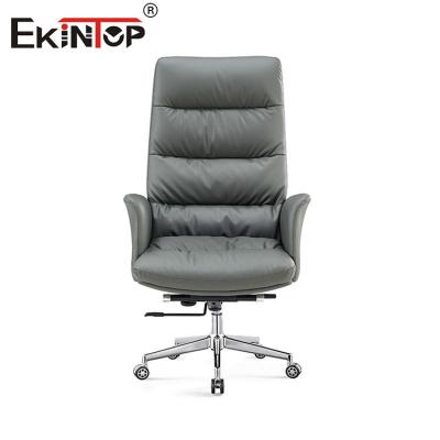 China Modern Ergonomic Executive Leather Leather Office Chair Home Office Desk Chair for sale