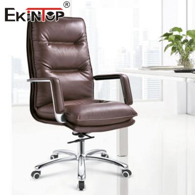 China Factory Price Brown Executive Office Chair Swivel Leather Computer Chair Quality Office Chairs for sale